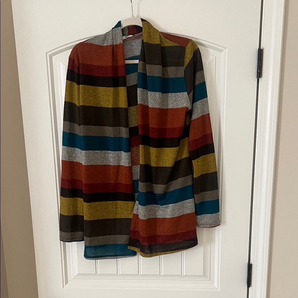 EGY Women’s Striped Multicolor Women's Cardigan Sz L